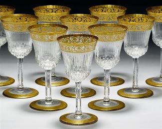 St. Louis Crystal Thistle Claret Wine Glasses