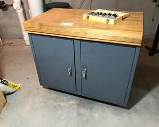 Workbench Storage Cabinet on Wheels and Hole Saw Kit