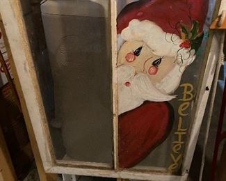 Ho! Ho! Ho! Painted Santa on Glass Window