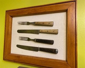 Civil War Era Kitchen/Eating Utensils framed 
