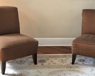 https://www.ebay.com/itm/114000984376 BG0019: 2 Modern Clothe Brown Occasional Chairs $175 OBO Local Pickup  