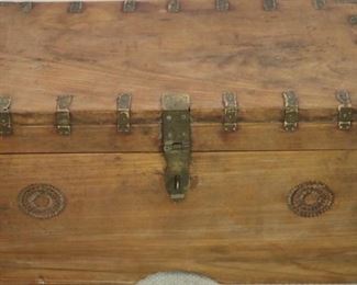 Wooden trunk w/ fitted interior