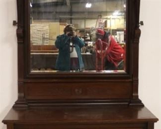 Victorian carved dresser with mirror
