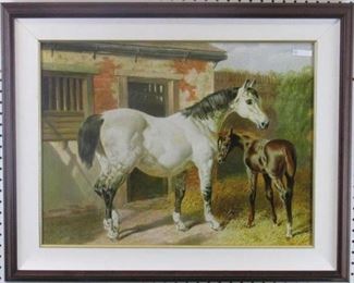 Grey Mare and Foal by J F Herring