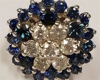 14K Sapphire & diamond ring