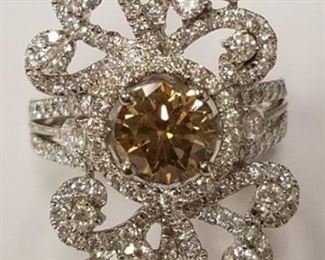 Platinum chocolate diamond ring