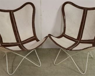 Leather trim & hide butterfly chairs