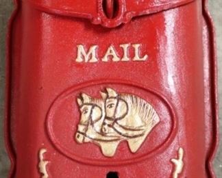 Cast iron red mail box