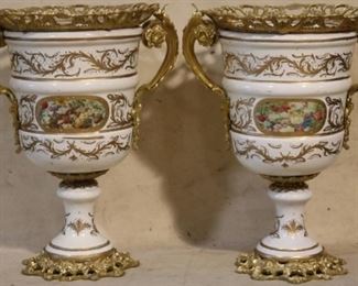 Gold trim vases