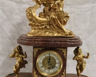 Marble and brass clock