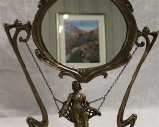 Lady in swing dresser mirror