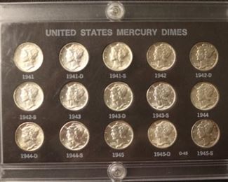 1941-1945 Mercury dime Set