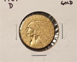 1909D $5 Gold coin
