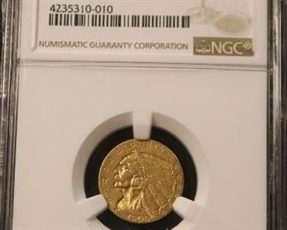 1908 NGC $2.50 Gold Indian