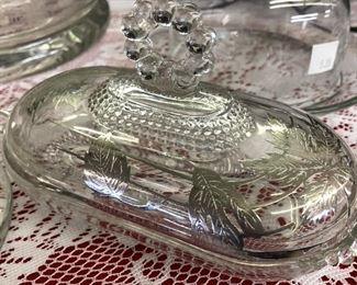 Silver overlay butter dish ...sweet