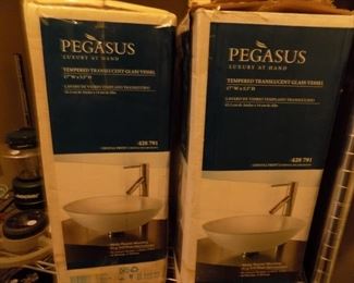 Designer bathroom basins, brand new in box