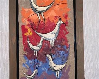 Chickens on linen oil on canvas By Van Lowe