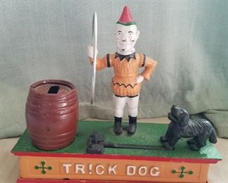 Trick Dog cast iron bank