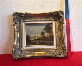 Copper painting with wooden frame