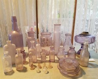 SCA lilac glass bottles