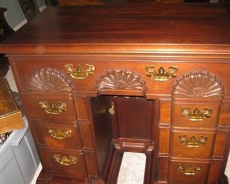 kneehole block front desk