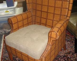 Rattan wing chair