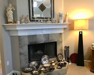 Living room with silver, glass, limoges, etc