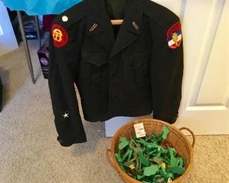 Military jacket, toy soldiers