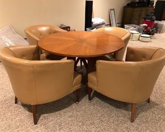 Club Chairs (4), Round Table (Adjusts from Dining  Height to Coffee Table Height)