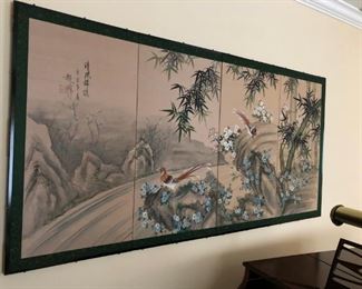 Chinese 4 Panel Wall Hanging