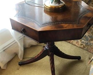 Pair of Leather Top Side Tables (1 of 2)