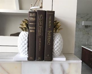 pair of pineapple bookends $48 very Jonathan Adler -heavy  and sturdy