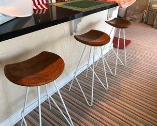 metal and wood bar height stools $180 for the three