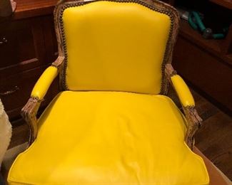 WOW a pop of great color on an antique burger style chair asking $460