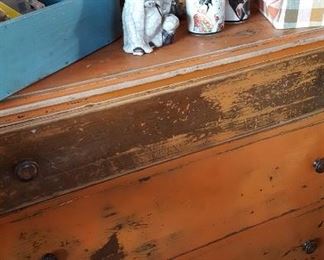 Painted primitive chest