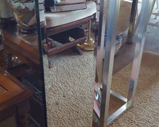 Mirror and chrome pedestals