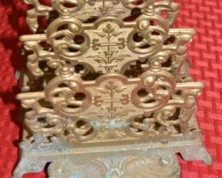 Brass Letter Holder, Antique, Ornate