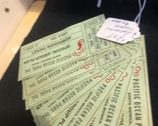 Tickets for "POP" Pacific Ocean Park, the iconic amusement park in Santa Monica opened July 26th, 1958 and closed on October 6, 1967.