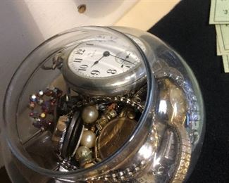 Elgin pocket watch, and misc. watches & jewelry...