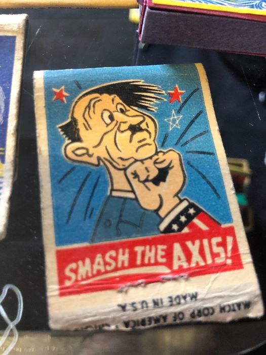 Adolph Hitler cartoon on 1940's matchbook!