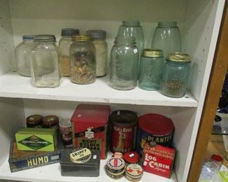 antique jars and tins