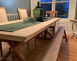 Custom trestle table and bench