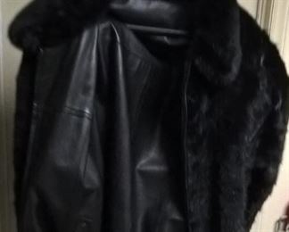 Stunning man's fur and leather Bomber jacket!