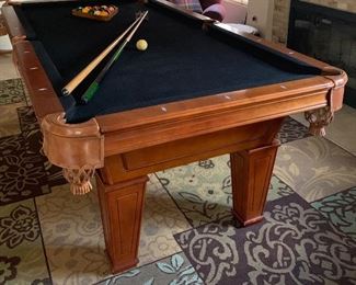 Pool table dimensions are 7ft. 4in. X 4ft. 2in. (88 inches x 50 inches).