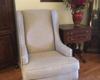 Pair of Haverty’s linen chairs