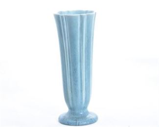 13. Rookwood Pottery Scalloped Teal Vase