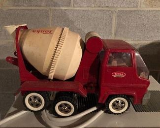 Vintage metal cement toy truck
