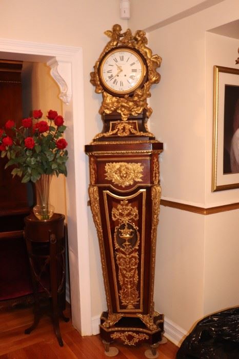 Beautiful Great Neck Apartment and contents are available for viewing and sale. Pictured here is a French Grandfather Clock