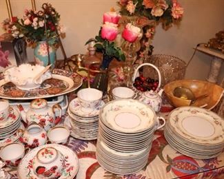 China Sets and LOADS of Decorative Serving Pieces throughout