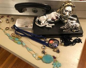 Quality Costume Jewels with Lion Lamb Sculpture